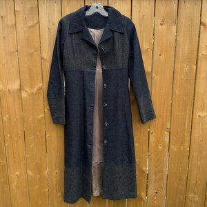 Long tweed/denim jacket